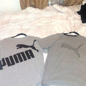 puma t shirts. grey. men's slim fit size M great condition. unisex
